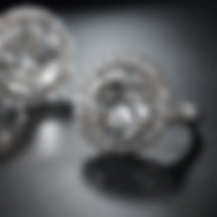 A sophisticated jewelry display featuring second-hand lab-grown diamond pieces