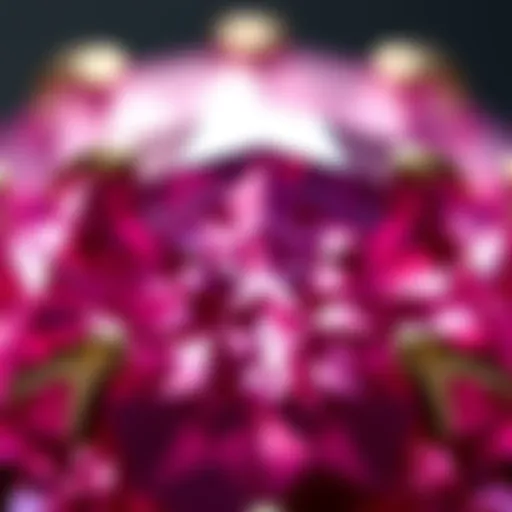 Close-up view of a pink sapphire showcasing its vibrant color and brilliance