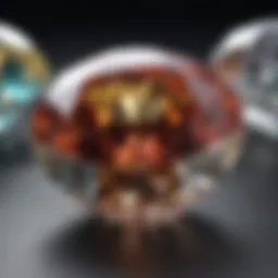 A stunning array of colorful diamonds showcasing their natural hues.