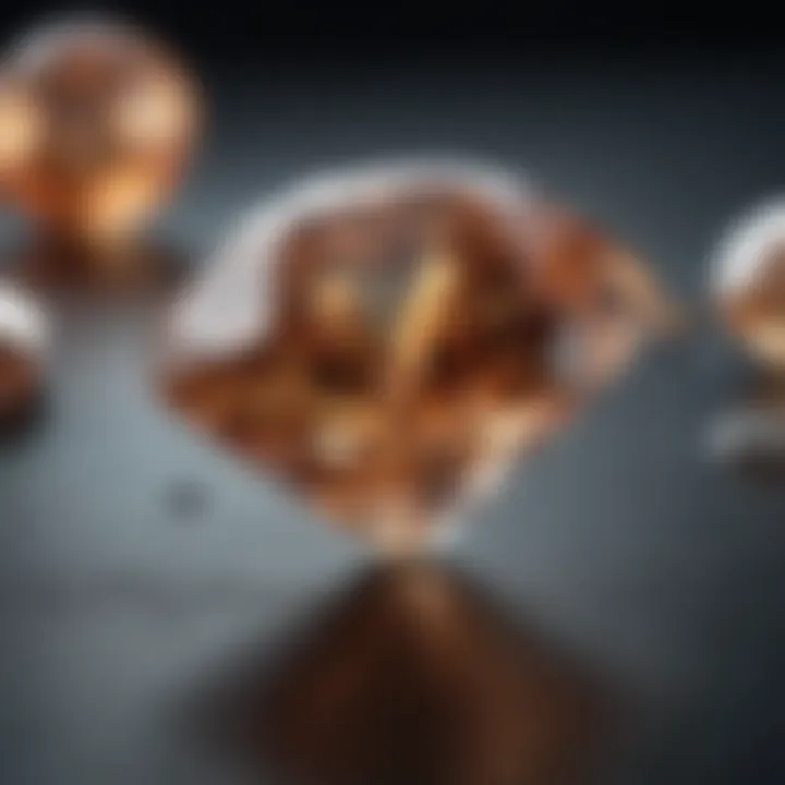 Diagram explaining impurities and structural defects affecting diamond hues.