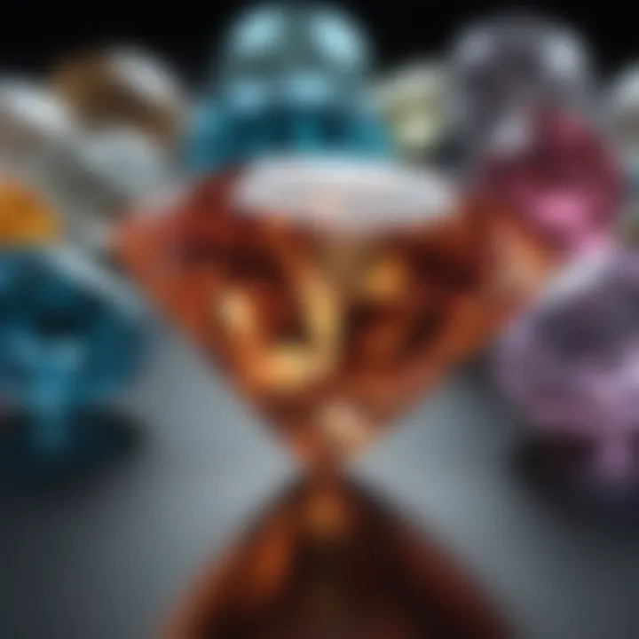 Visual representation of the significance of diamond colors in the gem industry.