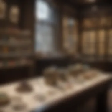 Elegant jewelry display in a boutique