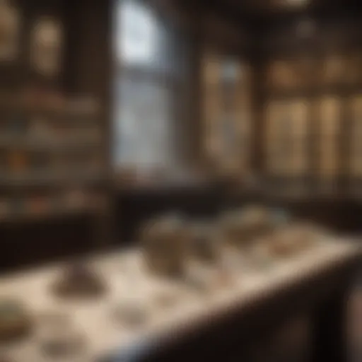 Elegant jewelry display in a boutique