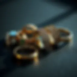 Elegant array of wedding rings showcasing various styles and materials