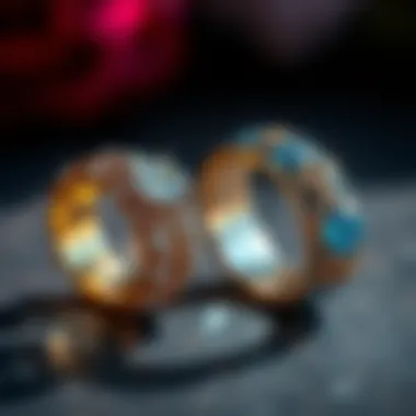 Materials and Craftsmanship in Wedding Rings Close-up of unique wedding rings made from different materials