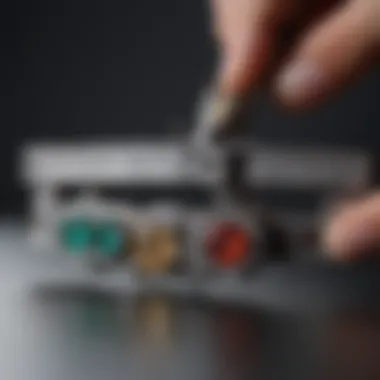 Precision Measurement for Accurate Sizing A pair of calipers measuring the size of a ring.