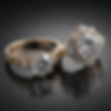 Showcasing Two Carat Diamond Rings Elegant jewelry display featuring various two carat diamond rings