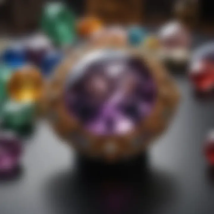 A historical display of ancient gemstones, illustrating their cultural significance through the ages.