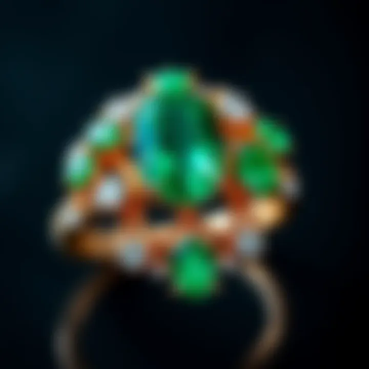 Emerald Jewelry Elegance An elegant piece of jewelry featuring emeralds set in gold, representing timeless elegance.