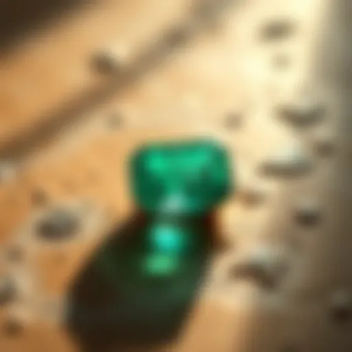 Vibrant emerald stone reflecting light