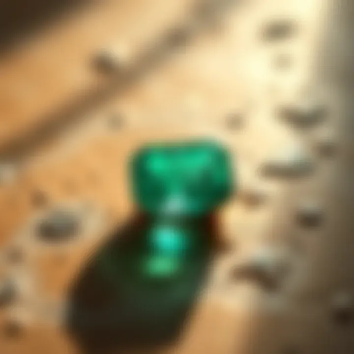 Vibrant emerald stone reflecting light