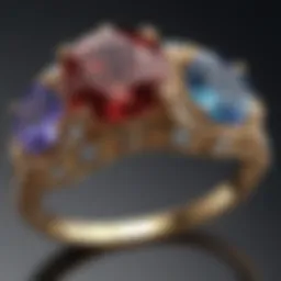 Elegant three stone engagement ring showcasing unique design