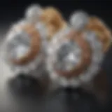 Close-up view of diamond earrings showcasing brilliant cut