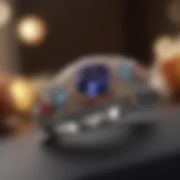 A luxurious wedding ring adorned with rare gemstones