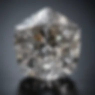 Close-up of the facets and brilliance of a trillion cut diamond