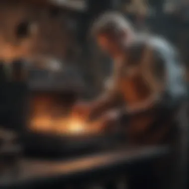 Craftsman at Work Craftsman using burnout oven for jewelry fabrication
