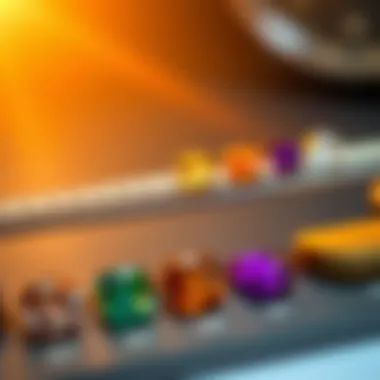 The Role of Carat Weight in Gemstone Valuation A scale measuring gemstones, highlighting the importance of carat weight in valuation