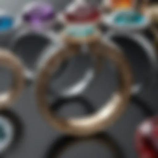 Illustration of various ring size circles
