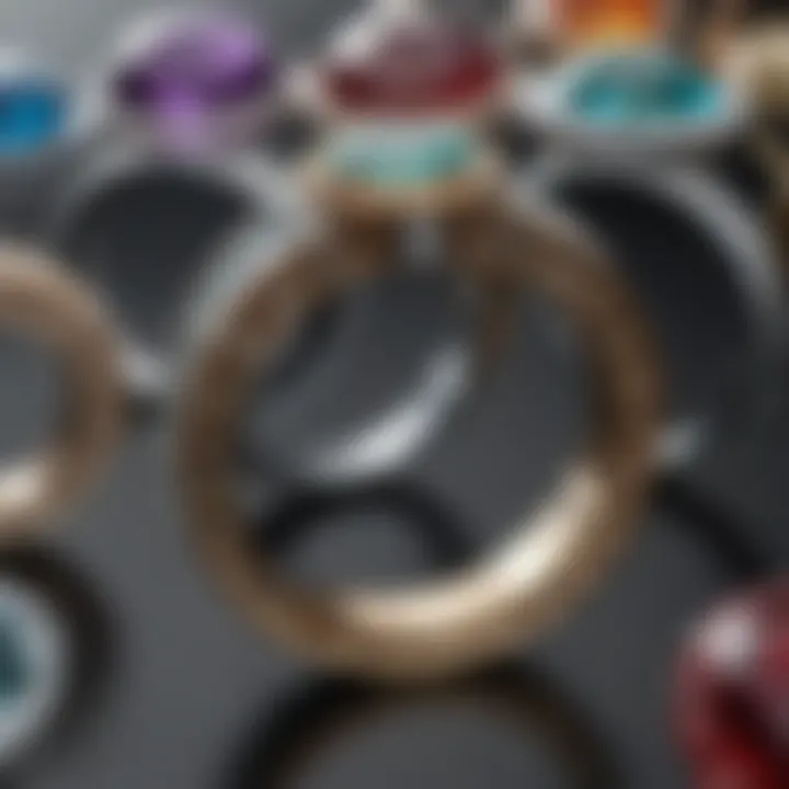 Illustration of various ring size circles