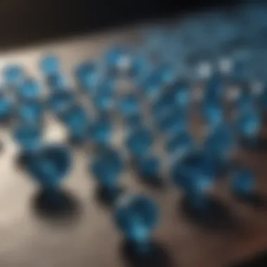 Blue Diamond Collection Elegant display of various blue diamonds in a luxury setting