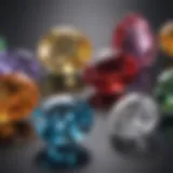 Visual representation of carat size comparison among different gemstones