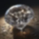Close-up of a diamond with a focus on carat weight