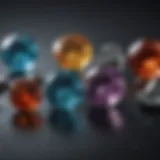 Comparison of gemstone sizes