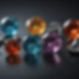 Comparison of gemstone sizes