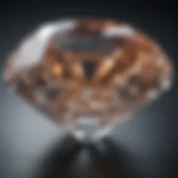 A close-up view of a sparkling diamond emphasizing its brilliance and clarity.