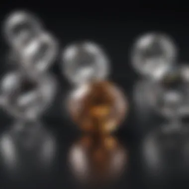 A comparison of diamonds of different carat weights