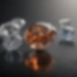 Visual comparison of diamond carat sizes