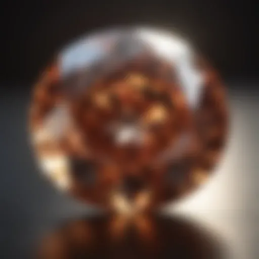 Close-up view of a diamond displaying an I1 color grade
