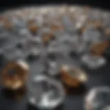 A close-up of a diamond scale showcasing different karat weights