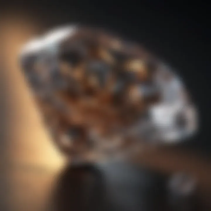 A close-up view highlighting the clarity of a high-quality diamond
