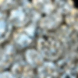 Close-up of sparkling diamonds in various cuts