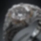 Close-up of a diamond ring showcasing intricate details