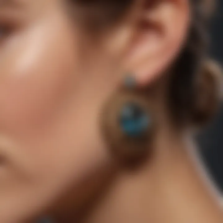 Close-up of a secure earring cap in use, emphasizing functionality