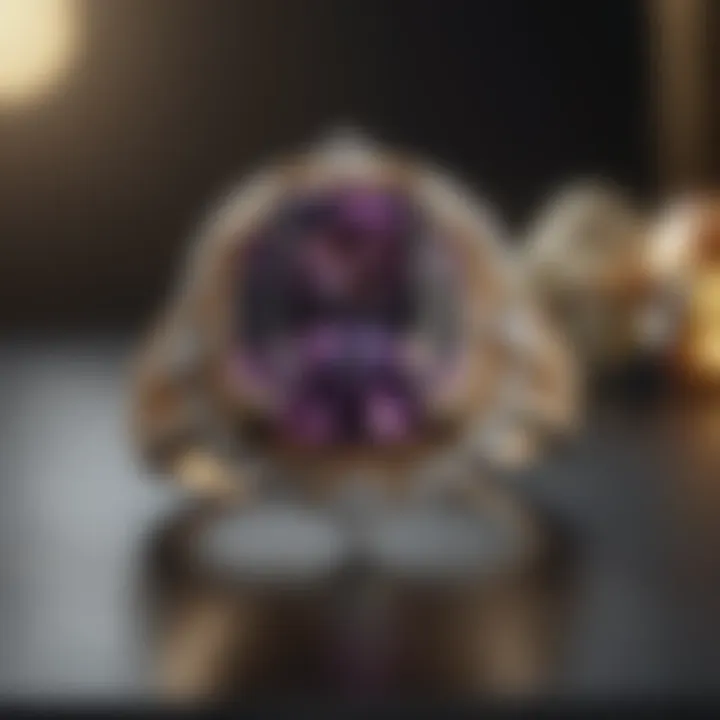 An elevated engagement ring setting displaying a sparkling gemstone with enhanced visibility.