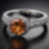A close-up view of a low-profile engagement ring showcasing its elegant design.
