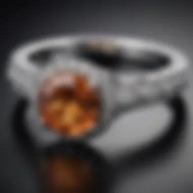 A close-up view of a low-profile engagement ring showcasing its elegant design.