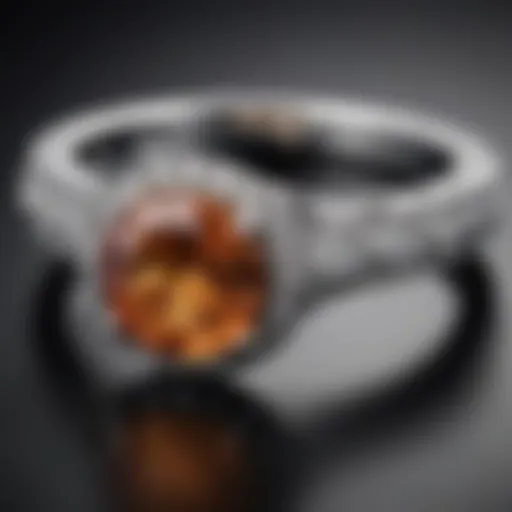A close-up view of a low-profile engagement ring showcasing its elegant design.
