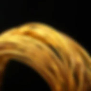 The Texture and Sheen of Gold Colored Solder Wire Close-up view of gold colored solder wire showcasing its texture and sheen