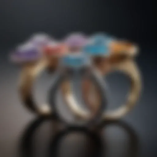Illustration showcasing different ring sizes including half sizes