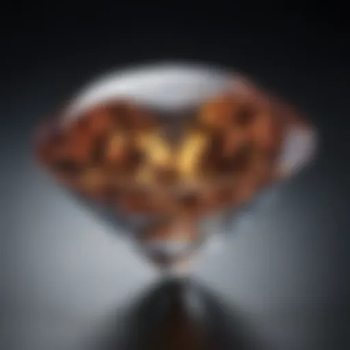 Close-up view of a flawless diamond highlighting its clarity and brilliance