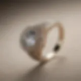 Close-up of a wedding ring on a soft fabric background