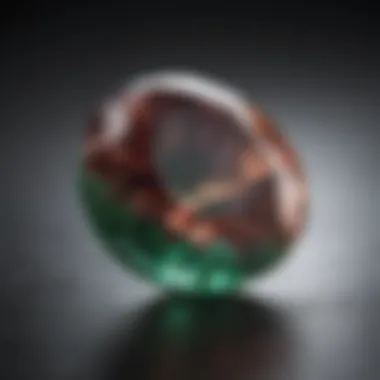 Close-up of a certified gemstone with an IGL certificate beside it, highlighting authenticity.