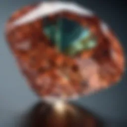 Close-up view of an IJ color diamond showcasing its unique hue