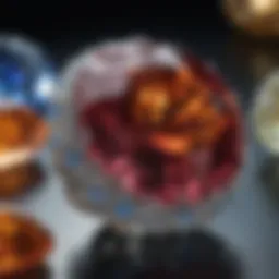 A close-up view of a luxurious gemstone, showcasing its intricate details and brilliance.