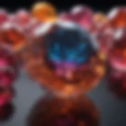 A vibrant lab-grown gemstone reflecting light