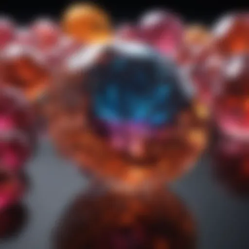 A vibrant lab-grown gemstone reflecting light